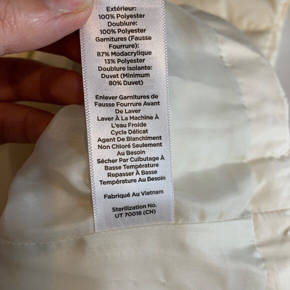 Talbots Vest Womens XS Extra Small Cream Down Filled Full Zip Turtleneck Jacket - Picture 12 of 14